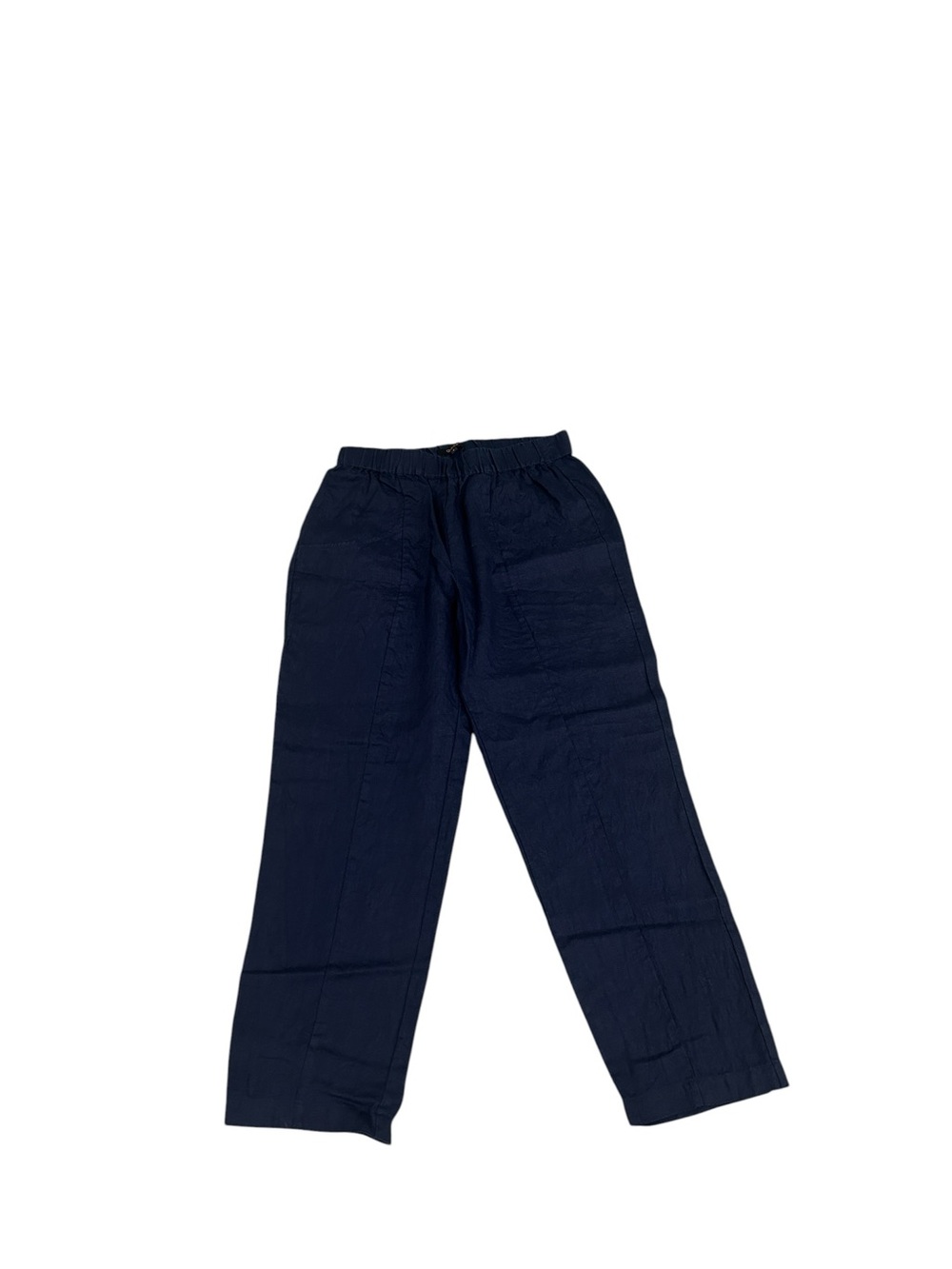Quince Navy Elastic-Waist pull on linen pants size small
